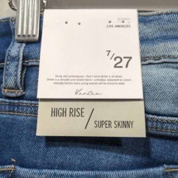 NWT Kancan Women's High Rise Super Skinny Size 7/27 Destroyed Stone Wash - Picture 9 of 14